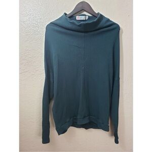 NWT Free People Beach Ribbed Teal Mock Neck sweater small long sleeve